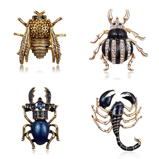 Insect Brooch Beetles Brooches Pin Fashion Scorpion Cicada Beetle Scarf Clip Broach Bouquet Animal Coat Suit Clothes Accessories