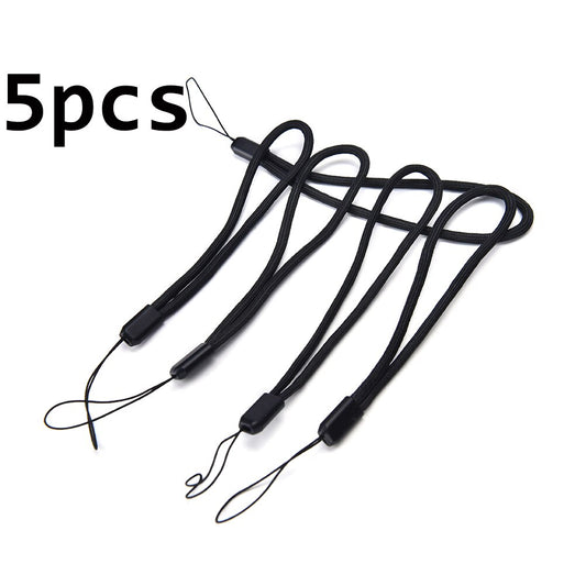 5PCS Black Hang Rope Lanyard Neck Straps Keychain New Nylon Wrist Hand Cell Phone Mobile Chain Charm Cords