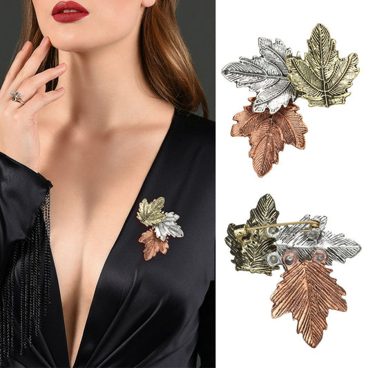 Vintage Maple Leaf Brooches Lapel Brooch Corsage Pins Leaves Brooch Pin Bag Decor Party Garment Accessories