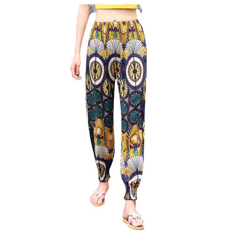 Women's Printed Casual Pants Trousers Bohemian Beach Bloomers High Quality Loose Travel Fashion Pants Брюки Женские Dropshipping