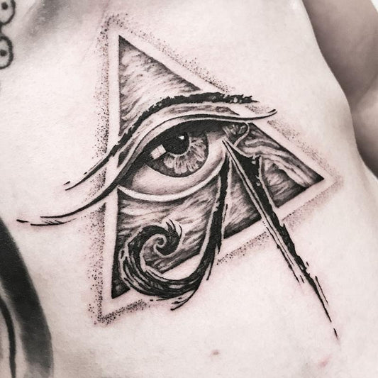 1PC The Eye Of Horus Temporary Tattoo Stickers For Men Women Arm Body Art Waterpoof Fake Tattos Black Flash Decals Tatoos