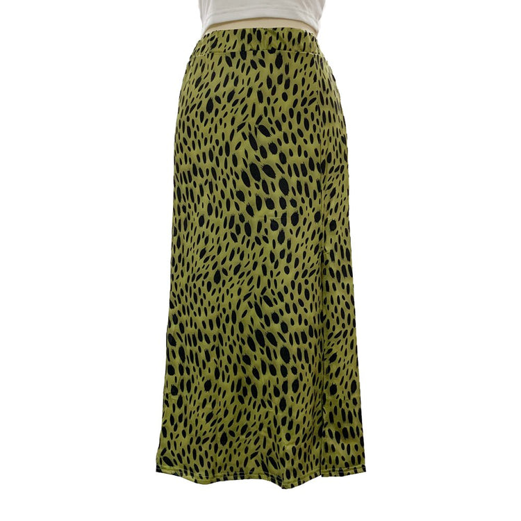 Women Summer Split Leopard Skirts Fashion Long Skirt Sexy Woman Floral Loose Lady Clothes Flower Skirts Fall