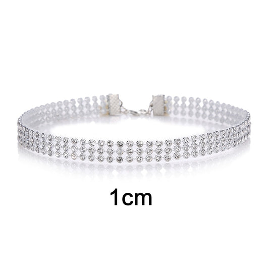 Women Bundle Neck Element Necklace Extra Wide Full Rhinestone Diamante Crystal Jewelry Choker Collar Wedding Accessories
