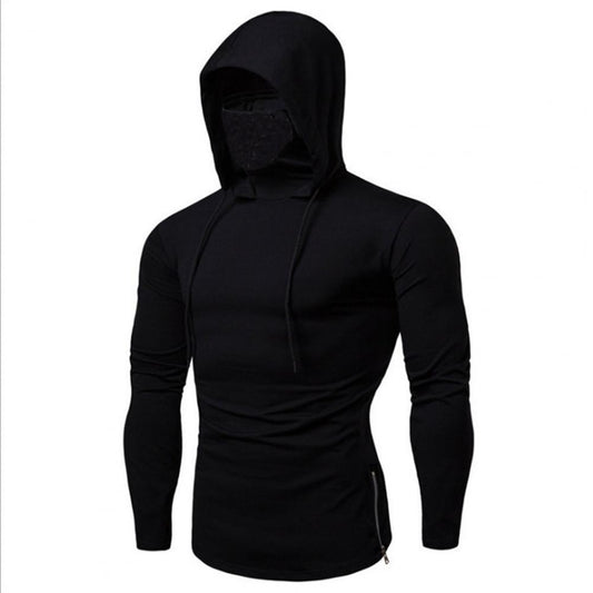 Autumn Men Hoodies Casual Gym Thin Long Sleeve Hoodie Face Cover Plus Size Sweatshirt Men's Clothing толстовка 2021