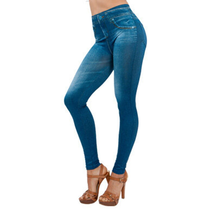 Women Thin Jeans Leggings with Pocket High Waist Slim Fit Denim Pants Trousers XIN-Shipping