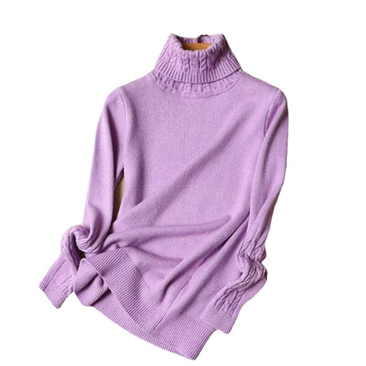Knitted Pullover Sweaters Women 2021 Korean Warm Turtleneck Long Sleeve Casual Loose Female Knitwear Jumper Autumn Winter