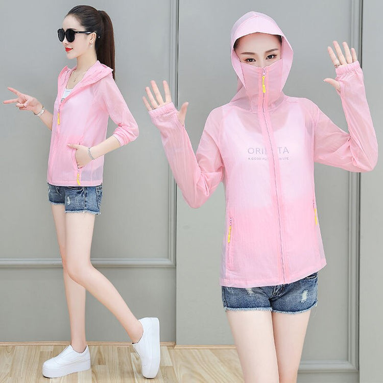 Women Summer Thin UV Protection Jacket 2021 New Ladies Hooded Coats Lady Long Sleeve Sun Protection Clothing All-match Top B873