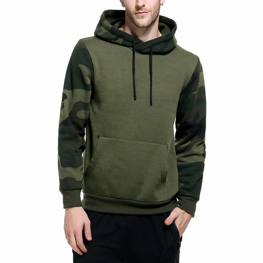 Men Sweatshirts Thickened Camouflage Hoodie Long Sleeve Fashion Loose Elastic Cuff Large Pocket Casaul Hoodies Regular Pullover