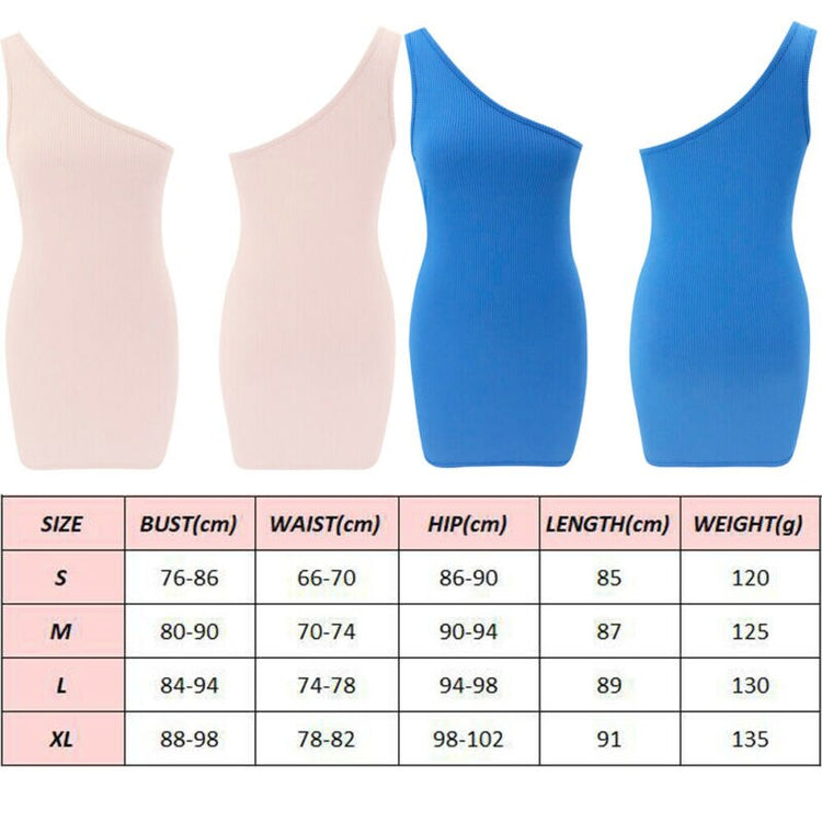 US Women Sexy Ladies One Shoulder Bodycon Mini Dress Ladies Evening Party Casual Dress Solid Color