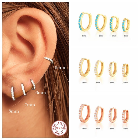CANNER Circle Earrings 925 Sterling Silver Piercing Aretes Huggie Hoop Earring for Women orecchini donna Party Wedding Jewelry
