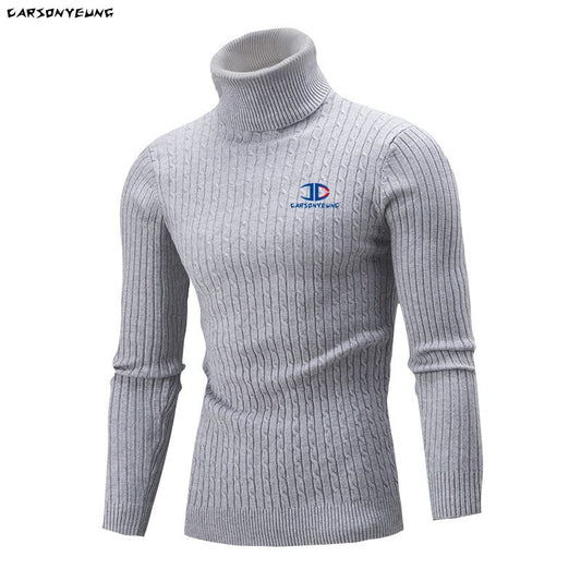 Winter High Neck Thick Warm Sweater Men Turtleneck Brand Mens Sweaters Slim Fit Pullover Men Knitwear Male Double collar 2021