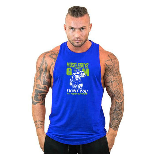Gym Clothing Bodybuilding Men's Tank Top Muscle Sleeveless Singlets Fashion Workout Man Shirt Fitness Training Running Vest