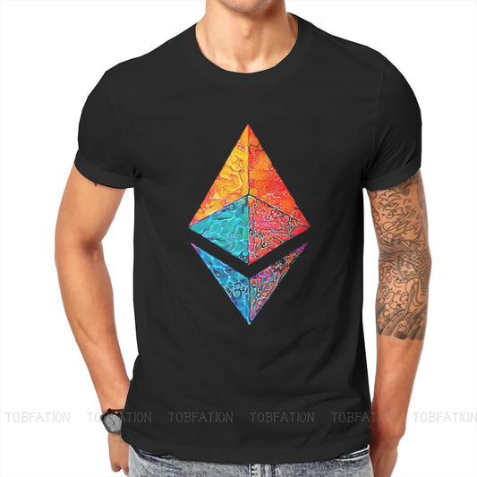 Ethereum Ether Eth Blockchain Cryptocurrency Crewneck Tshirts Crypto Etherium Distinctive Men's t Shirt Hipster Clothing