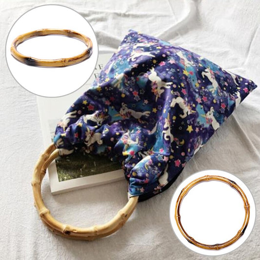 1PC Round Bamboo Bag Handle for Handcrafted Handbag DIY bag accessories handbag strap o bag handles Hot Sale