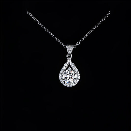 JoyceJelly Real Moissanite Pendant Necklace For Women Top Quality 0.5 -1 Carat 100% 925 Sterling Silver  Fine Jewelry Gift