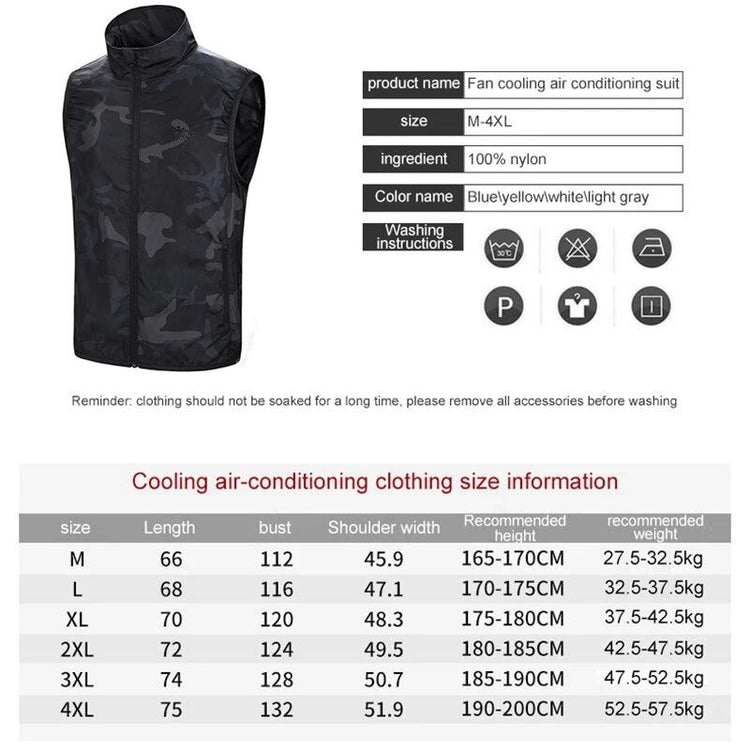 Aiwetin Summer Cooling Fan Vest USB Smart Charging Clothing Men Women Outdoors Sunscreen Skin Jacket Breathable Cool suit