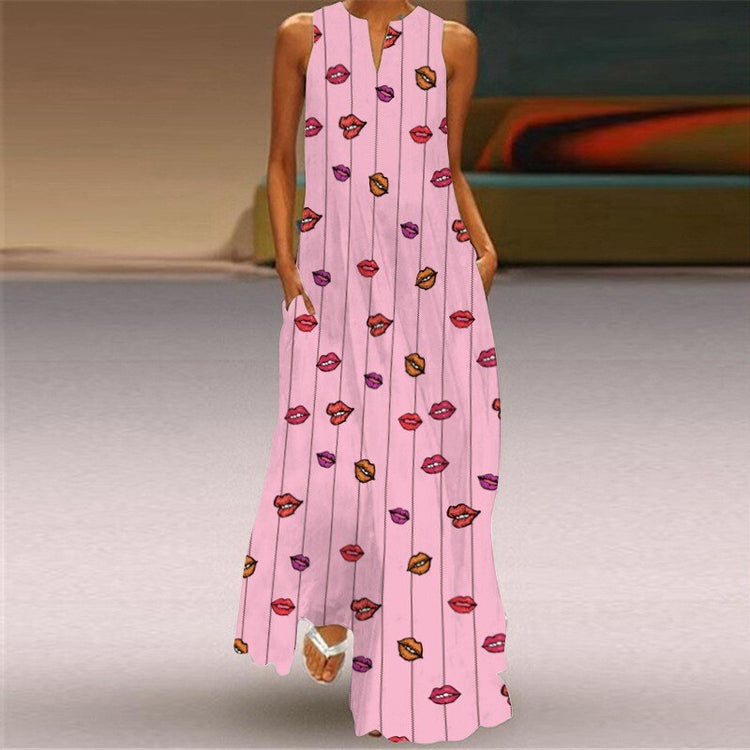 Hillsionly Plus Size Women's Summer Tank Dress Sleeveless Casual Women's Long Dresses Sexy Print Maxi Dress For Women 2021