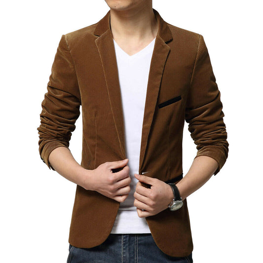 M-3XL 4 color New Men Smart Casual Blazer Slim Fit Formal One Button Suit Blazer Coat Jacket Outwear Tops