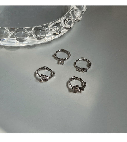 Silver Earrings for Women S925 Sterling Silver Earrings Cross butterfly Crystal Trendy 2020 Jewelry Accessories Wedding Party