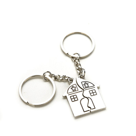1pair/lot Unisex Woman Man Casual I LOVE YOU Lovers Keychain Warm House Type Couple Key Chain House Key Ring