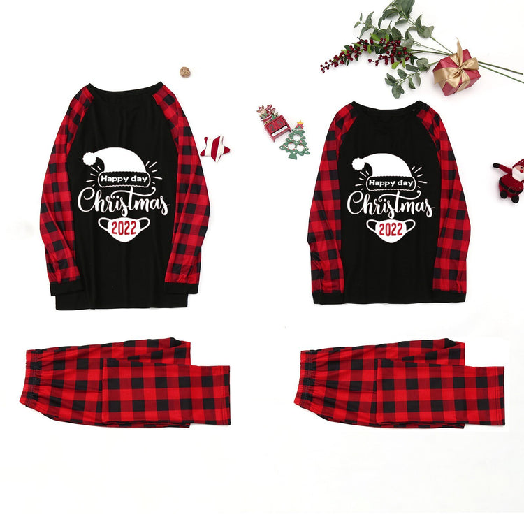 Family Matching Outfits Cartoon Christmas Printed Homewear Mom and Daughter Matching Clothes Pajamas Parent-child Wear