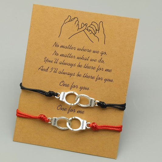 Wholesale 2pcs/set Handcuff bracelet Couple Bracelet Men Women Adjustable Rope Hand Jewelry Gift For Friend Dropshipping