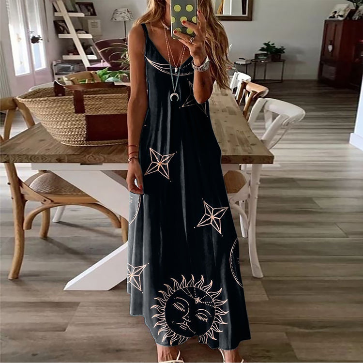 Summer Women Loose Casual Dress Plus Size Sleeveless V Neck Spaghetti Strap Midi Dresses For Women Clothing Vestido 2021
