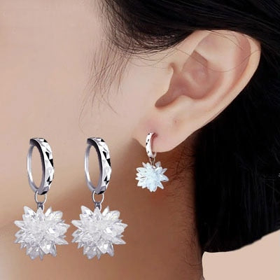 wholesale REETI New arrival Ice flower zircon 925 sterling silver stud earrings jewelry birthday gift anti-allergic women