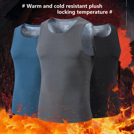 Men Tank Top Slim Tender O Neck Thicken Autumn Vest   Winter Vest  for Inner Wear