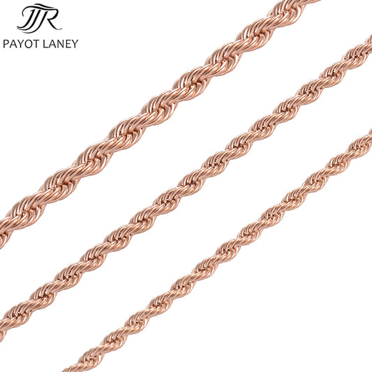 New Hot Sales Stainless Steel Rose Gold Rope Chain Necklace For Women Men Fashion Rope Chain Jewelry Gift