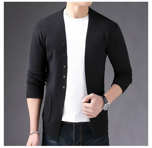 Men's Sweater Male Jacket Solid Sweaters Knitwear High Quality Autumn Overcoat Casual Coat Men Brand Clothing Plus Size 3XL