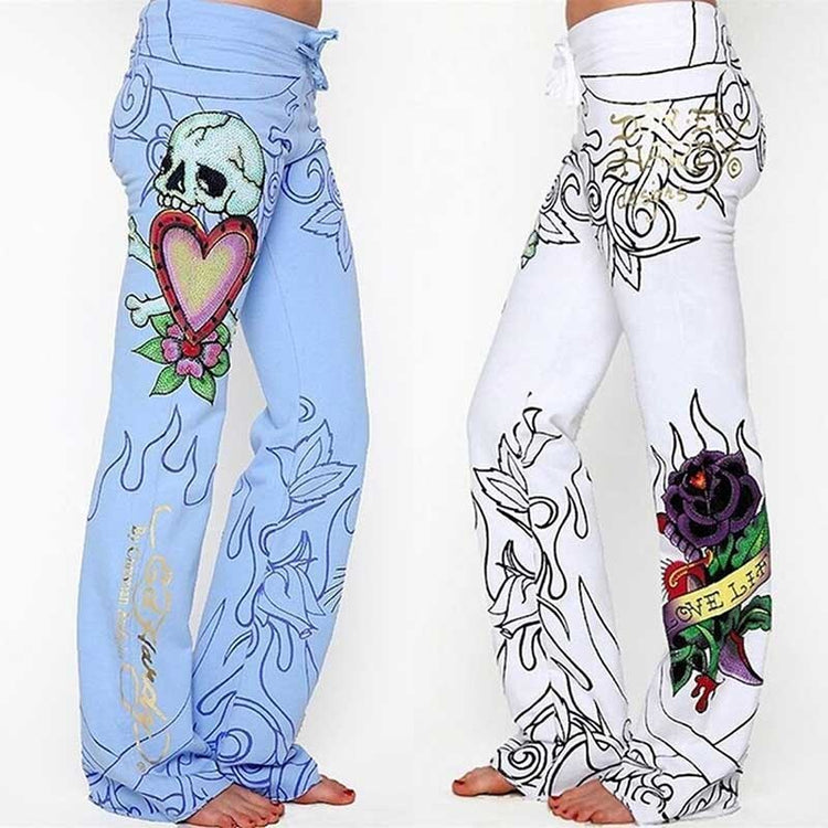 2020 Newest Style New Fashion Brand Sexy Women Casual Floral Printed Sexy Ladies Wide Leg Pants Plus Size S-5XL