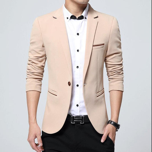 Luxury Men Blazer 2021 Spring Casual Business Cotton Slim Fit Suit Jacket Male Plus Size 4XL 5XL Blazer Masculino Men Coat