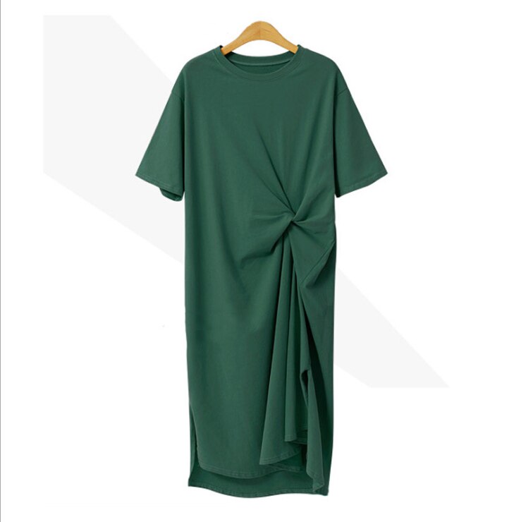 Korean Summer O-neck Designer Elegant Dress for Women Casual Soild Color Mid-Calf Length Short Sleeveless Lace Up Dress Vestido