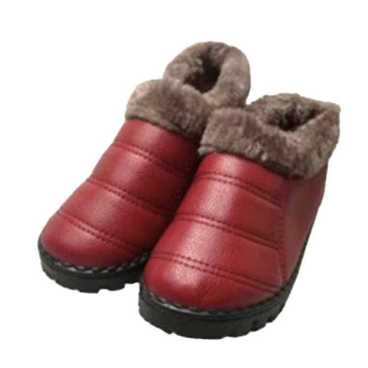 Winter New Old Beijing Plus Velvet PU Leather Casual Snow Boots Women Korean Thick Cotton Shoes Warm Short Waist Women's Boots