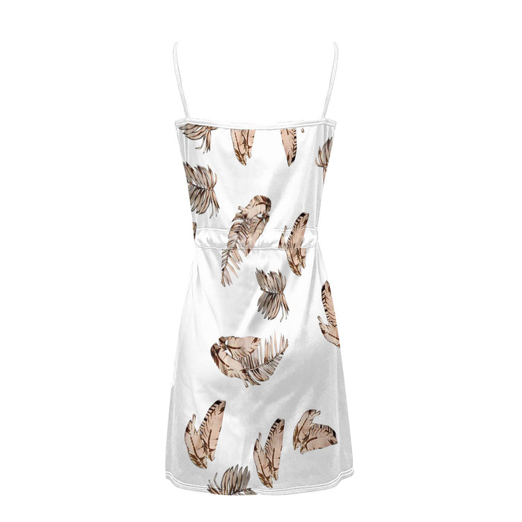 Women's Dress Summer 2021 Fashion Casual V-neck Sleeveless Strap Open Back Sexy Patchwork Print Loose Dress Casual Daily Wear