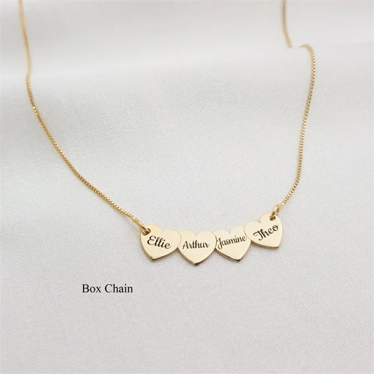 Custom Side ways Dainty Heart Pendant Necklace Personality Engraved Name Jewelry for Woman Girl Stainless Steel Gift