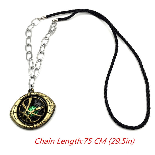 Movie Necklace New Rotatable Necklaces Eye Of Agamotto Chain Pendant Choker For Men Women Accessories Gifts
