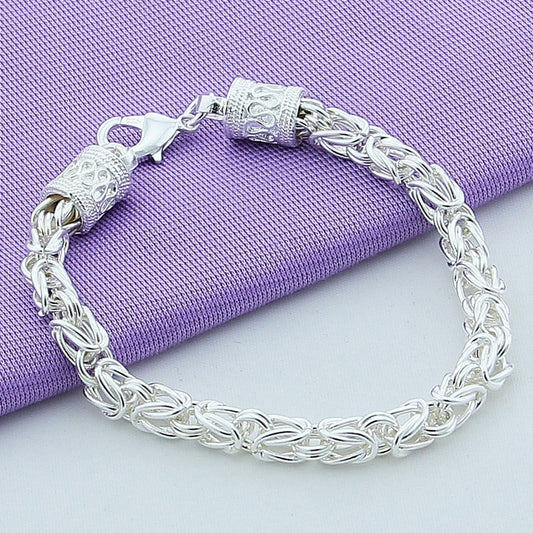 Hot Sale 925 Sterling Silver Jewelry Chain Bracelet For Women Silver Hand Chain Bracelet Men