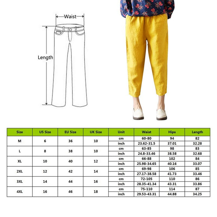 NIBESSER Women Linen Pants Summer Pant Capris Loose Thin Fabric Linen Cotton Pant Solid Color Harem Pants Plus Size Women 2021