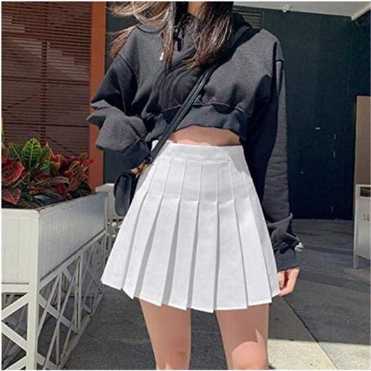 Spring Autumn Female Mini Skirts Solid Color Women Loose Casual Short Bottoms Ladies Spring Fall School Skirt Femme Hot Clubwear