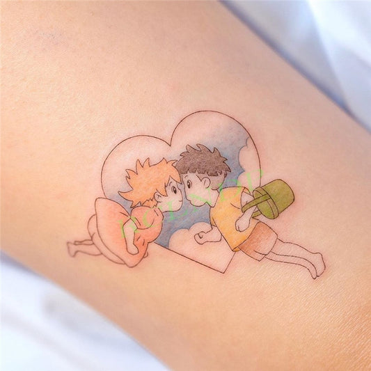 Waterproof Temporary Tattoo Sticker Anime Cartoon Kids Sea Love Pattern Flash Tatoo Fake Tatto Body Art for Woman Men