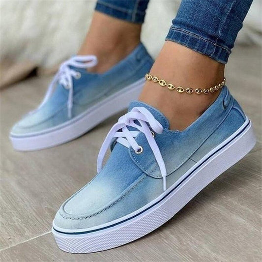 Women's Canvas Shoes Classic Breathable Summer Female Sneakers Shallow Mouth Frenulum Denim Casual Big Size Flat Footwear