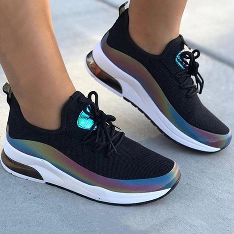 Womens Flats Round-toe Casual Walk Sports Shoes Light Breathable Sneakers