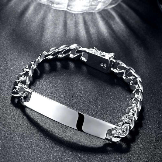 Hot classic man 925 sterling silver 10MM chain Bracelets for women Wedding party Wild Christmas Gifts fashion fine Jewelry