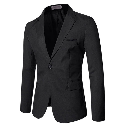 Four Seasons New Men's Casual Suit Jacket Korean Version Slim Groomsman Bridegroom Wedding Business Professional Suit Small