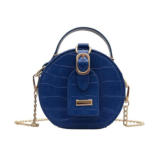 Fashion small round bag 2020 AUtumn winter new cross-body bag stone pattern small handbag shoulder zipper handbag phone purse