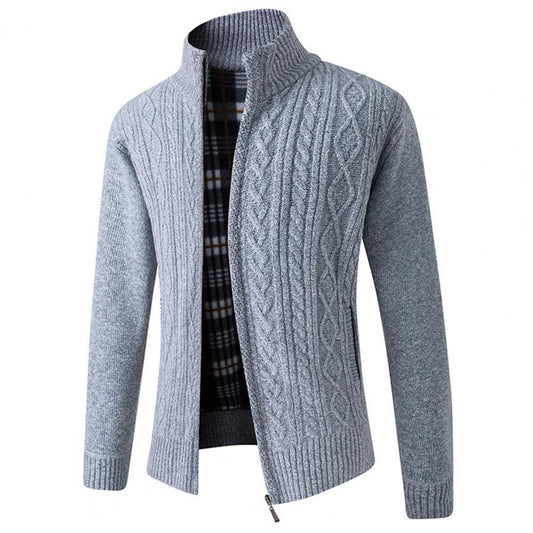 Men Jacket Long Sleeve Warm Casual Slim Elastic Knitwear Sweatercoat Great Knitwear Coats Male Jacket Autumn Winter