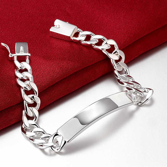 Hot classic man 925 sterling silver 10MM chain Bracelets for women Wedding party Wild Christmas Gifts fashion fine Jewelry