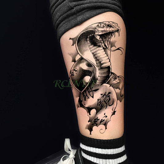 Waterproof Temporary Tattoo Stickers cobra snake animal Fake Tatto Flash Tatoo Body Art tattoos for Girl Women Men kid